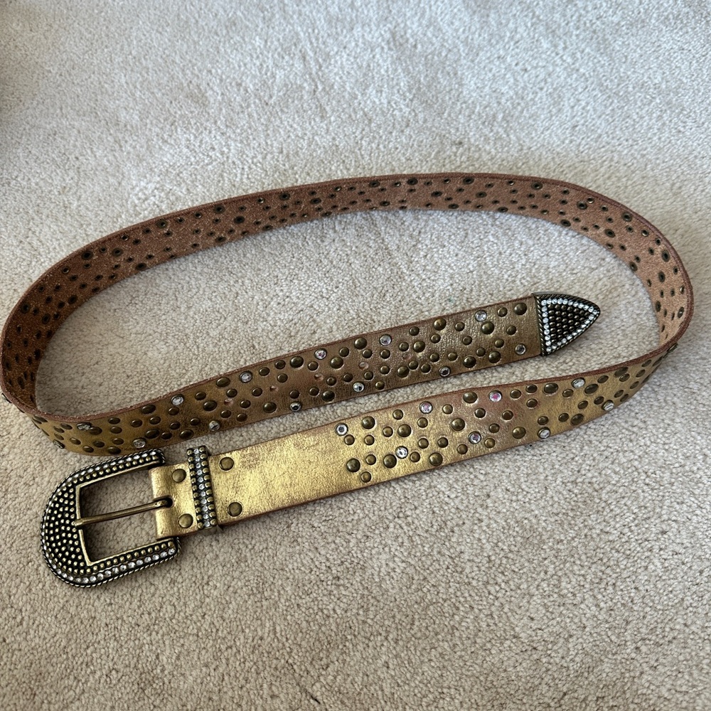 Arizona Gold and Brown Studded Belt